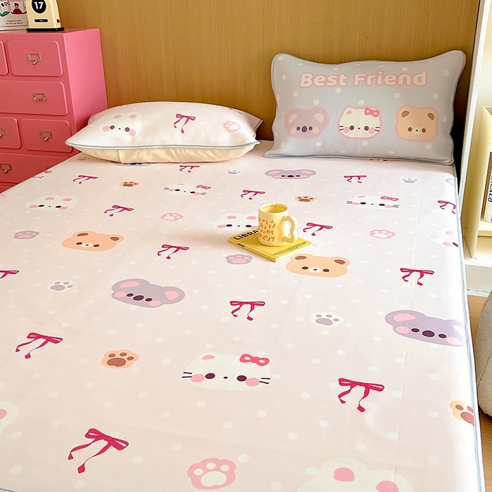 91家纺网 家纺一手货源 找家纺 葡萄家 2025年A类数码印花冰淇淋凉感冰丝凉席夏被夏凉被空调被 可爱小动物