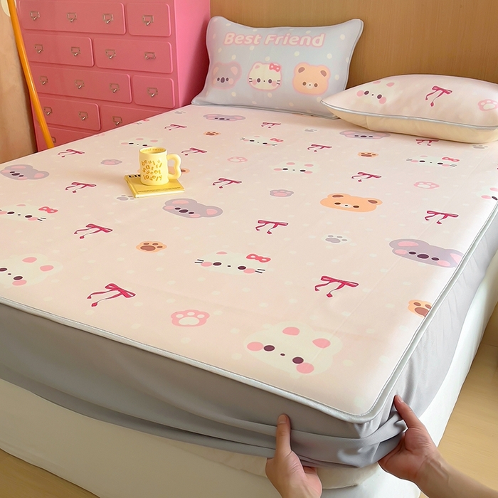 91家纺网 家纺一手货源 找家纺 葡萄家 2025年A类数码印花冰淇淋凉感冰丝凉席夏被夏凉被空调被 可爱小动物