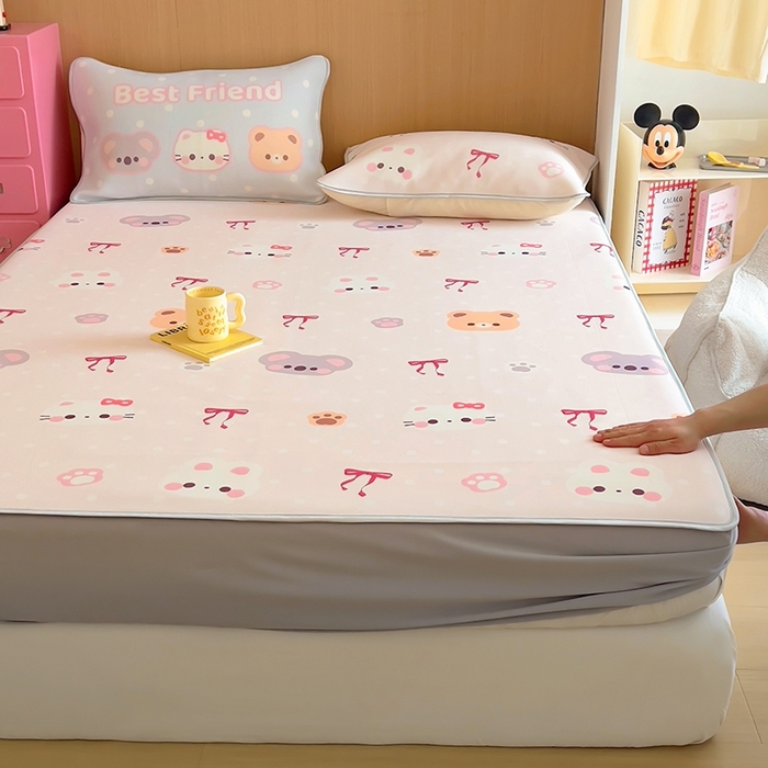 91家纺网 家纺一手货源 找家纺 葡萄家 2025年A类数码印花冰淇淋凉感冰丝凉席夏被夏凉被空调被 可爱小动物