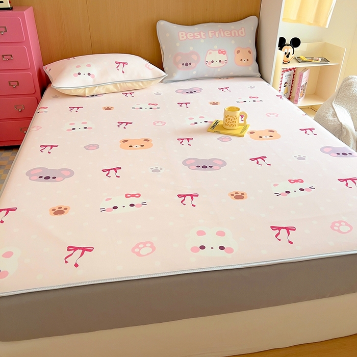 91家纺网 家纺一手货源 找家纺 葡萄家 2025年A类数码印花冰淇淋凉感冰丝凉席夏被夏凉被空调被 可爱小动物