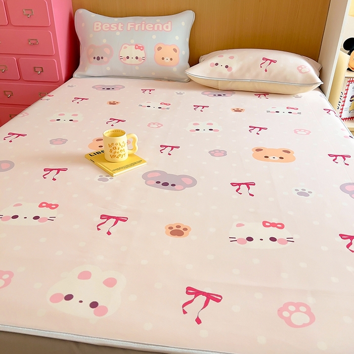 91家纺网 家纺一手货源 找家纺 葡萄家 2025年A类数码印花冰淇淋凉感冰丝凉席夏被夏凉被空调被 可爱小动物