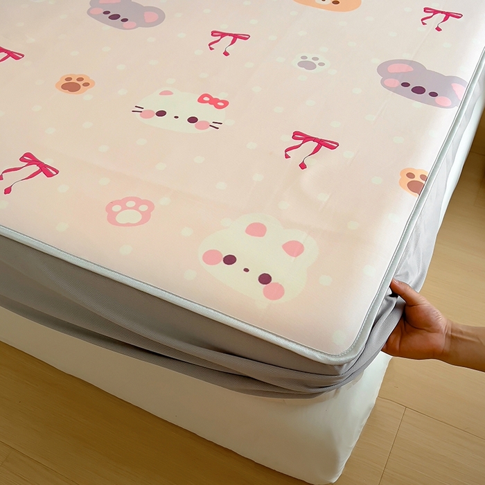 91家纺网 家纺一手货源 找家纺 葡萄家 2025年A类数码印花冰淇淋凉感冰丝凉席夏被夏凉被空调被 可爱小动物