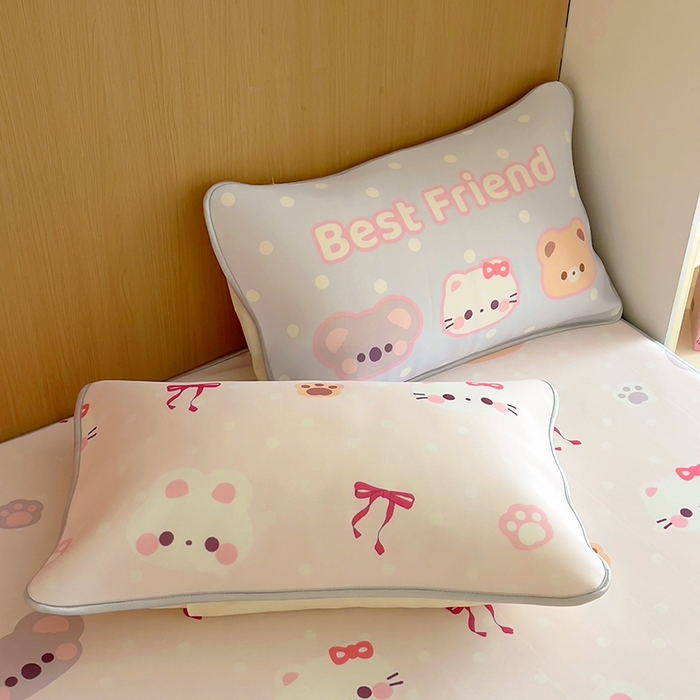 91家纺网 家纺一手货源 找家纺 葡萄家 2025年A类数码印花冰淇淋凉感冰丝凉席夏被夏凉被空调被 可爱小动物