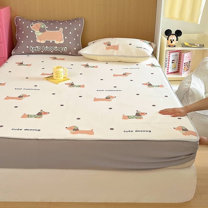 91家纺网 家纺一手货源 找家纺 葡萄家 2025年A类数码印花冰淇淋凉感冰丝凉席夏被夏凉被空调被 腊肠狗