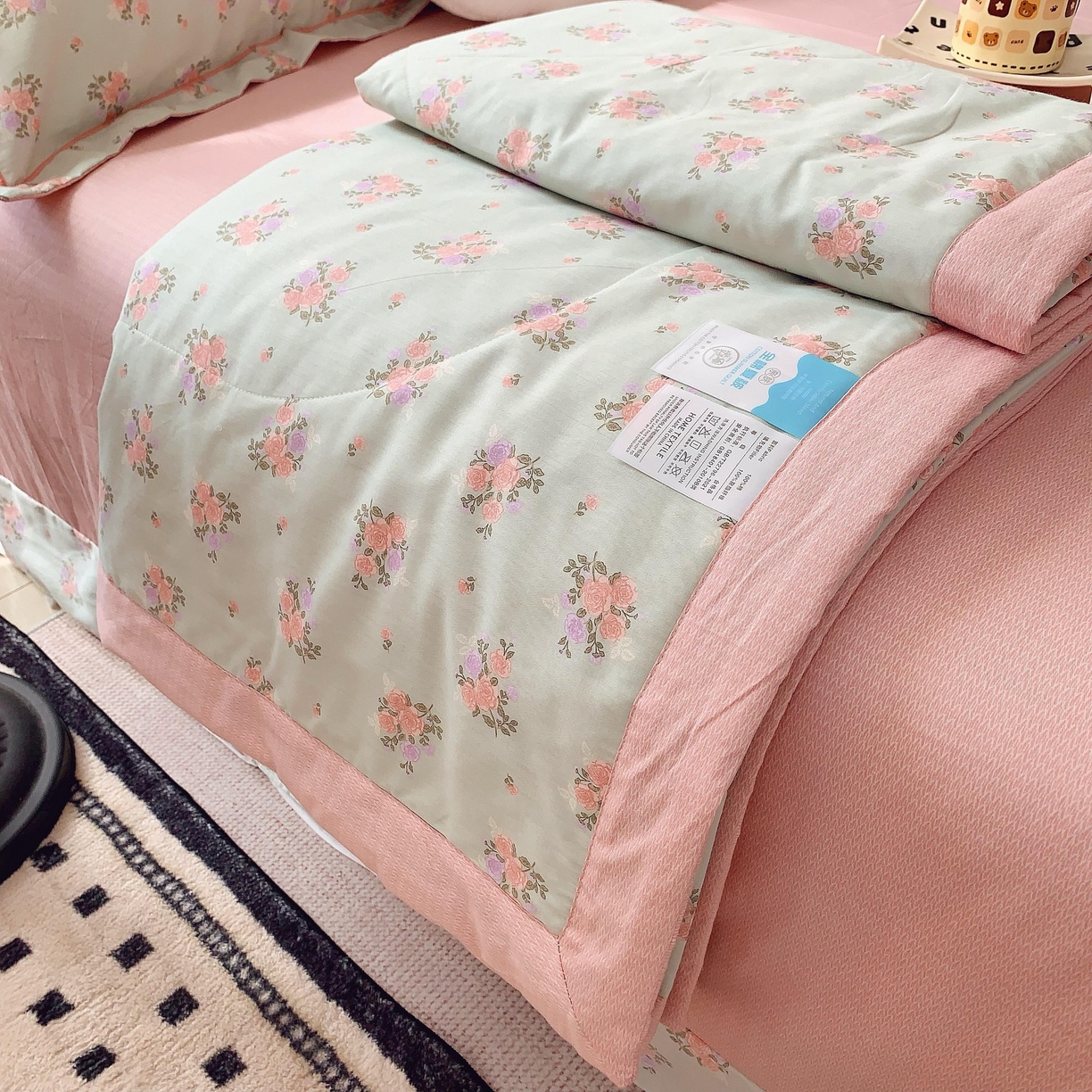 91家纺网 家纺一手货源 找家纺 莱豫家纺 2025春夏新款纯棉全棉夏被夏凉被四件套 花间梦