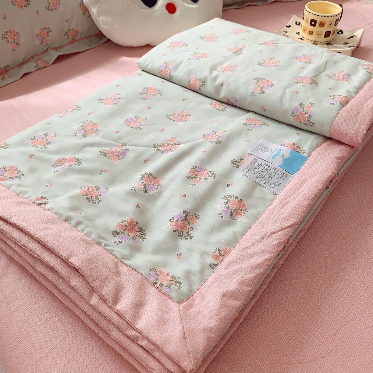 91家纺网 家纺一手货源 找家纺 莱豫家纺 2025春夏新款纯棉全棉夏被夏凉被四件套 花间梦