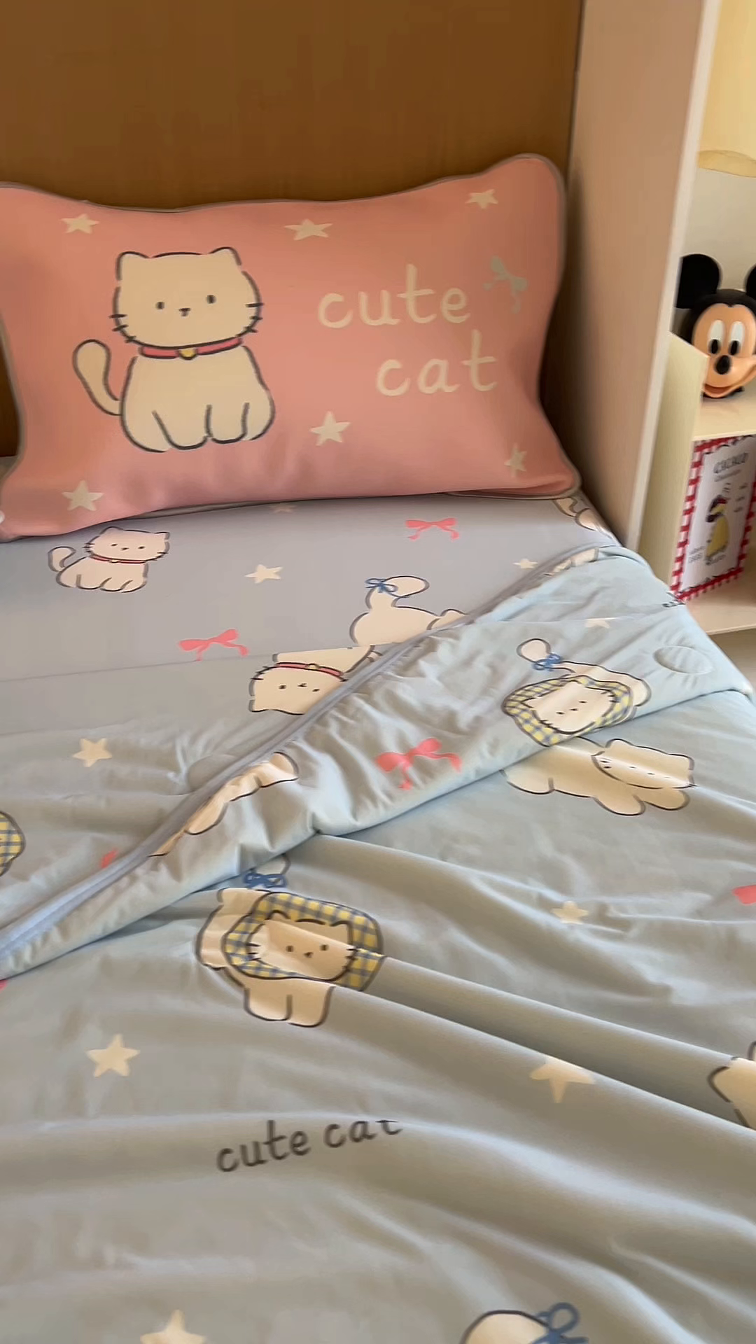 91家纺网 家纺一手货源 找家纺 葡萄家 2025年A类数码印花冰淇淋凉感冰丝凉席夏被夏凉被空调被 猫小白