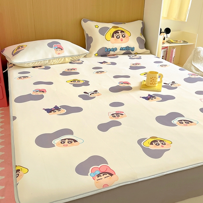 91家纺网 家纺一手货源 找家纺 葡萄家 2025年A类数码印花冰淇淋凉感冰丝凉席夏被夏凉被空调被 奶牛纹小新