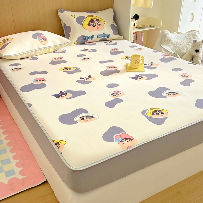 91家纺网 家纺一手货源 找家纺 葡萄家 2025年A类数码印花冰淇淋凉感冰丝凉席夏被夏凉被空调被 奶牛纹小新