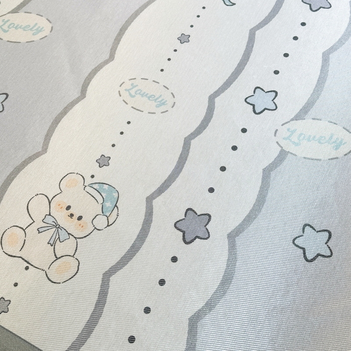 91家纺网 家纺一手货源 找家纺 LIFE.丽芙 2025春夏季新品数码印花冰藤凉席平铺冰丝凉席印花小清新绑带款三件套（风格一） 甜梦小熊