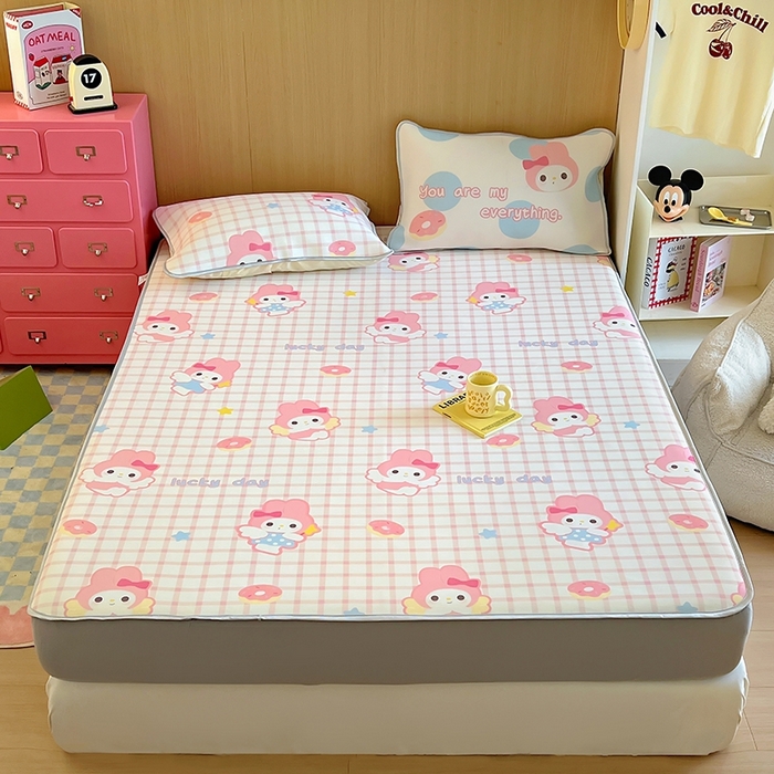 91家纺网 家纺一手货源 找家纺 葡萄家 2025年A类数码印花冰淇淋凉感冰丝凉席夏被夏凉被空调被 甜甜圈兔兔