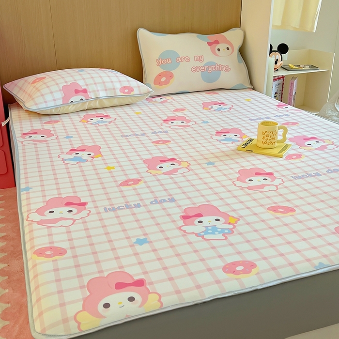 91家纺网 家纺一手货源 找家纺 葡萄家 2025年A类数码印花冰淇淋凉感冰丝凉席夏被夏凉被空调被 甜甜圈兔兔