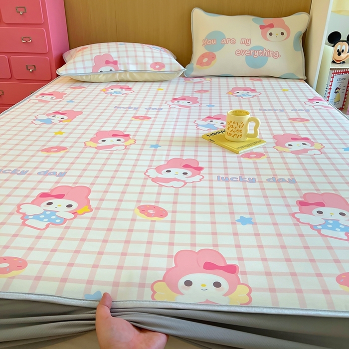 91家纺网 家纺一手货源 找家纺 葡萄家 2025年A类数码印花冰淇淋凉感冰丝凉席夏被夏凉被空调被 甜甜圈兔兔