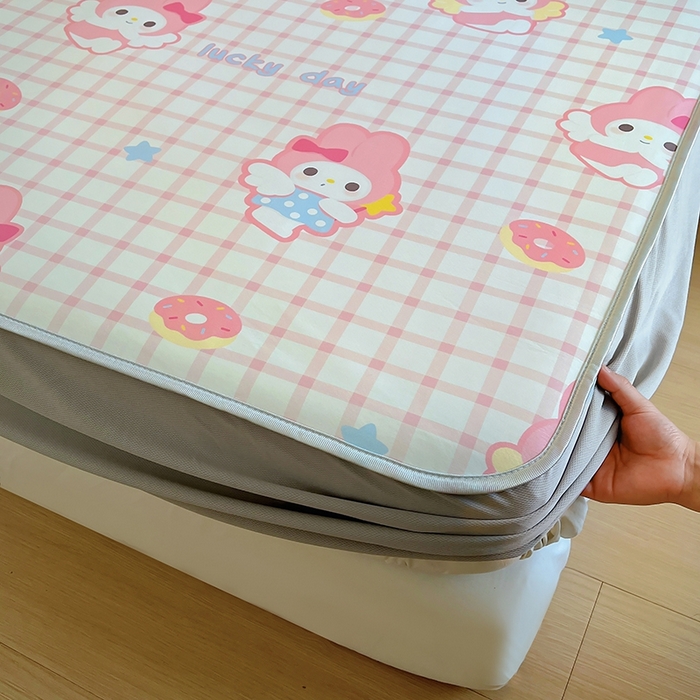 91家纺网 家纺一手货源 找家纺 葡萄家 2025年A类数码印花冰淇淋凉感冰丝凉席夏被夏凉被空调被 甜甜圈兔兔