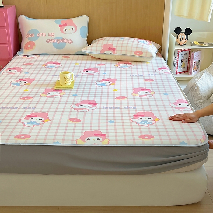 91家纺网 家纺一手货源 找家纺 葡萄家 2025年A类数码印花冰淇淋凉感冰丝凉席夏被夏凉被空调被 甜甜圈兔兔