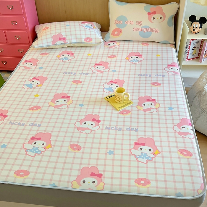 91家纺网 家纺一手货源 找家纺 葡萄家 2025年A类数码印花冰淇淋凉感冰丝凉席夏被夏凉被空调被 甜甜圈兔兔