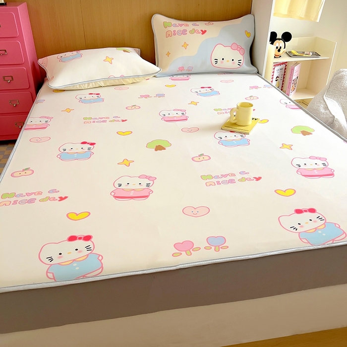 91家纺网 家纺一手货源 找家纺 葡萄家 2025年A类数码印花冰淇淋凉感冰丝凉席夏被夏凉被空调被 星心猫