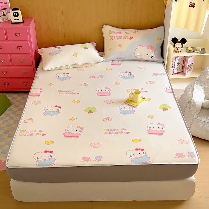 91家纺网 家纺一手货源 找家纺 葡萄家 2025年A类数码印花冰淇淋凉感冰丝凉席夏被夏凉被空调被 星心猫