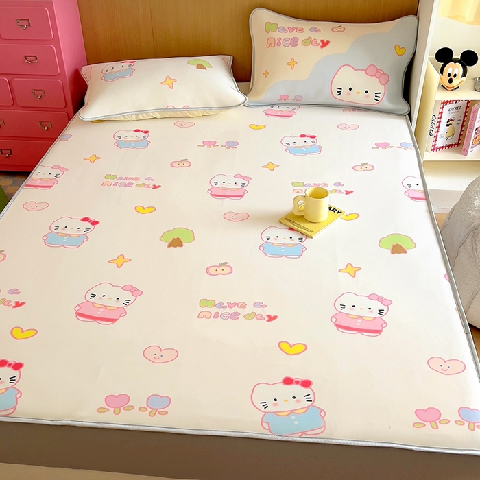 91家纺网 家纺一手货源 找家纺 葡萄家 2025年A类数码印花冰淇淋凉感冰丝凉席夏被夏凉被空调被 星心猫