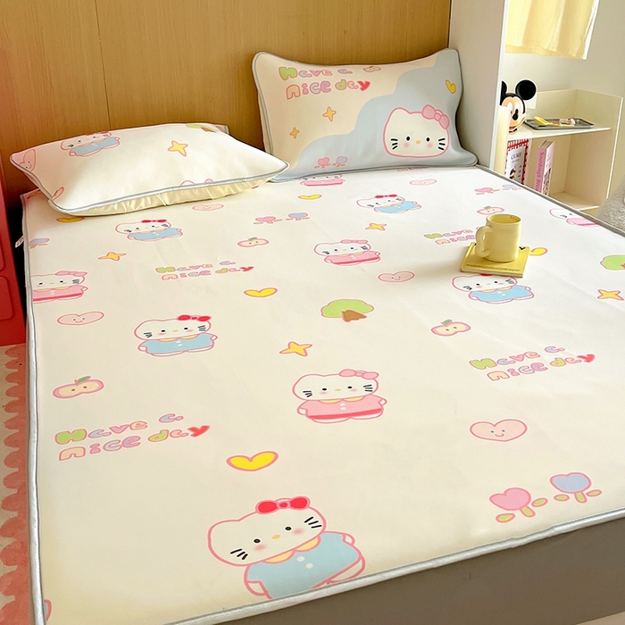 91家纺网 家纺一手货源 找家纺 葡萄家 2025年A类数码印花冰淇淋凉感冰丝凉席夏被夏凉被空调被 星心猫