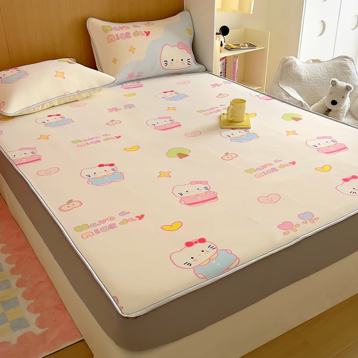 91家纺网 家纺一手货源 找家纺 葡萄家 2025年A类数码印花冰淇淋凉感冰丝凉席夏被夏凉被空调被 星心猫