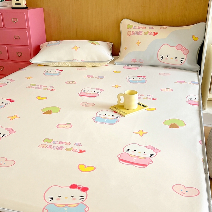 91家纺网 家纺一手货源 找家纺 葡萄家 2025年A类数码印花冰淇淋凉感冰丝凉席夏被夏凉被空调被 星心猫