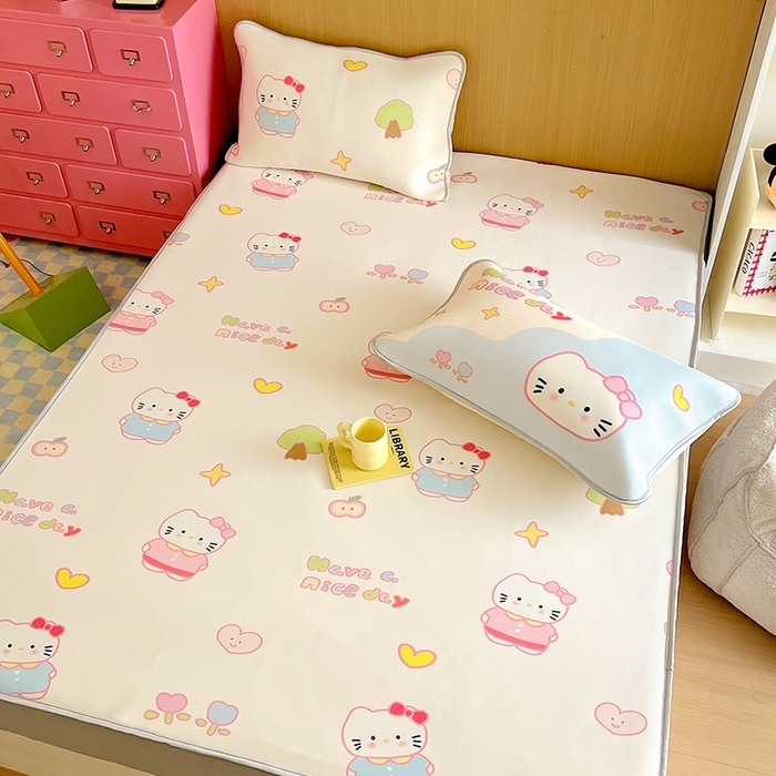 91家纺网 家纺一手货源 找家纺 葡萄家 2025年A类数码印花冰淇淋凉感冰丝凉席夏被夏凉被空调被 星心猫