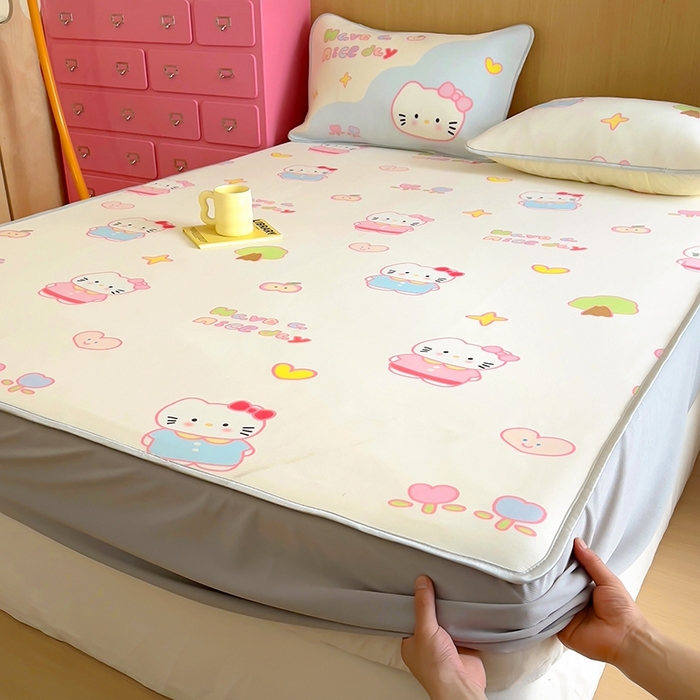 91家纺网 家纺一手货源 找家纺 葡萄家 2025年A类数码印花冰淇淋凉感冰丝凉席夏被夏凉被空调被 星心猫