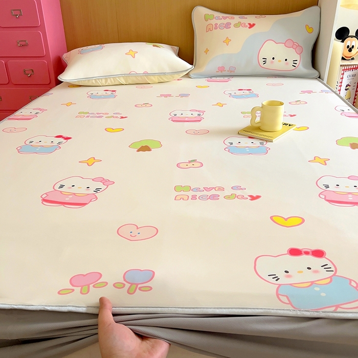 91家纺网 家纺一手货源 找家纺 葡萄家 2025年A类数码印花冰淇淋凉感冰丝凉席夏被夏凉被空调被 星心猫