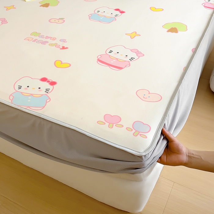 91家纺网 家纺一手货源 找家纺 葡萄家 2025年A类数码印花冰淇淋凉感冰丝凉席夏被夏凉被空调被 星心猫