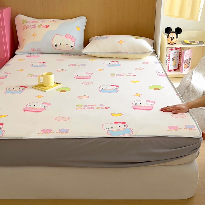 91家纺网 家纺一手货源 找家纺 葡萄家 2025年A类数码印花冰淇淋凉感冰丝凉席夏被夏凉被空调被 星心猫