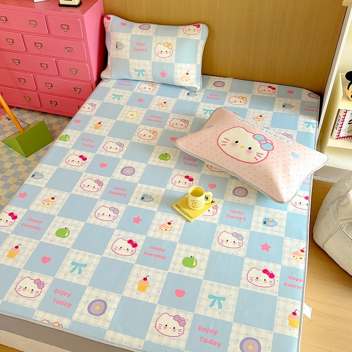 91家纺网 家纺一手货源 找家纺 葡萄家 2025年A类数码印花冰淇淋凉感冰丝凉席夏被夏凉被空调被 休闲时光