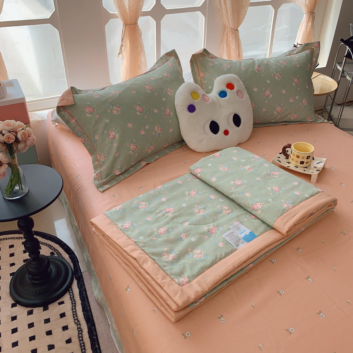 91家纺网 家纺一手货源 找家纺 莱豫家纺 2025春夏新款纯棉全棉夏被夏凉被四件套 莱茵茉莉