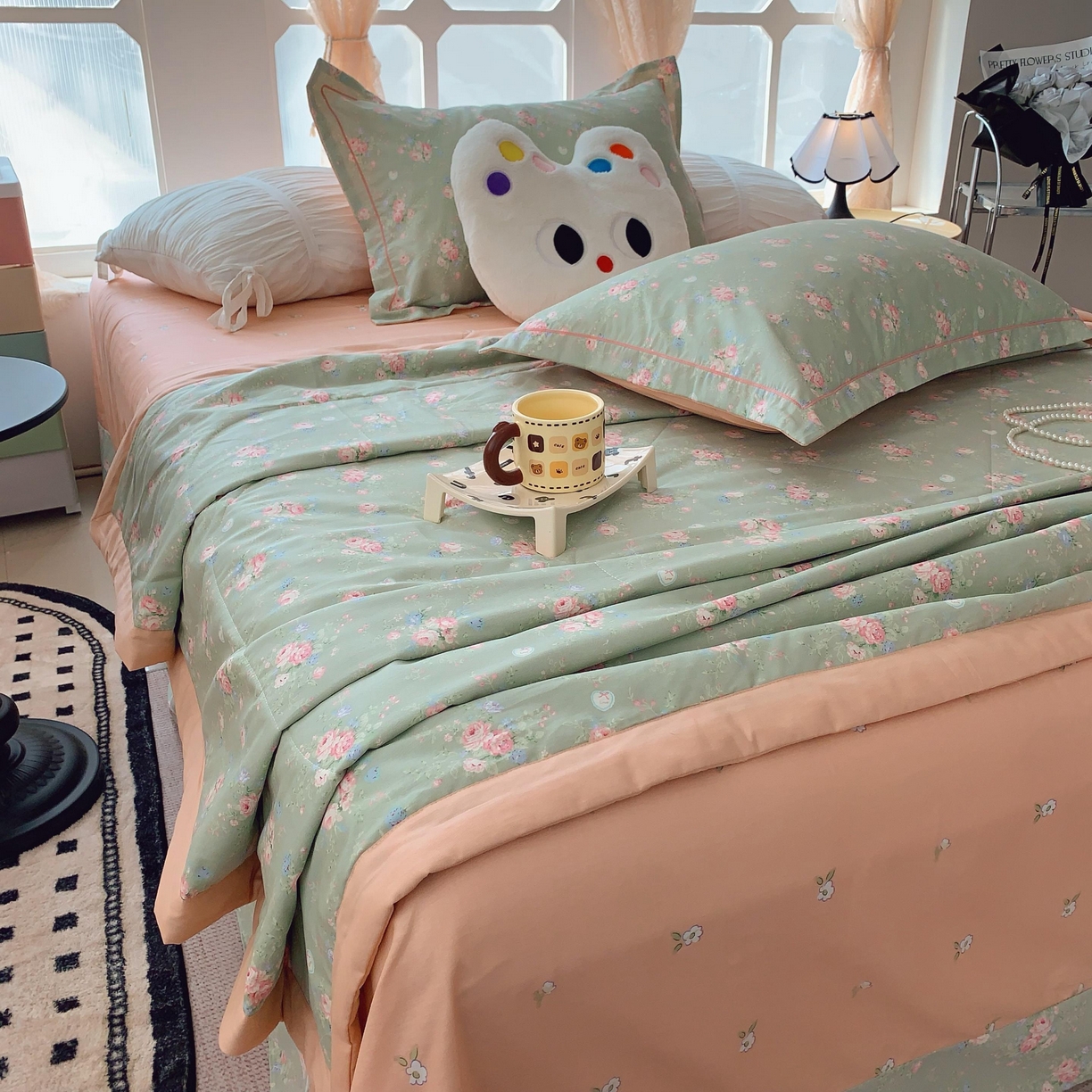 91家纺网 家纺一手货源 找家纺 莱豫家纺 2025春夏新款纯棉全棉夏被夏凉被四件套 莱茵茉莉