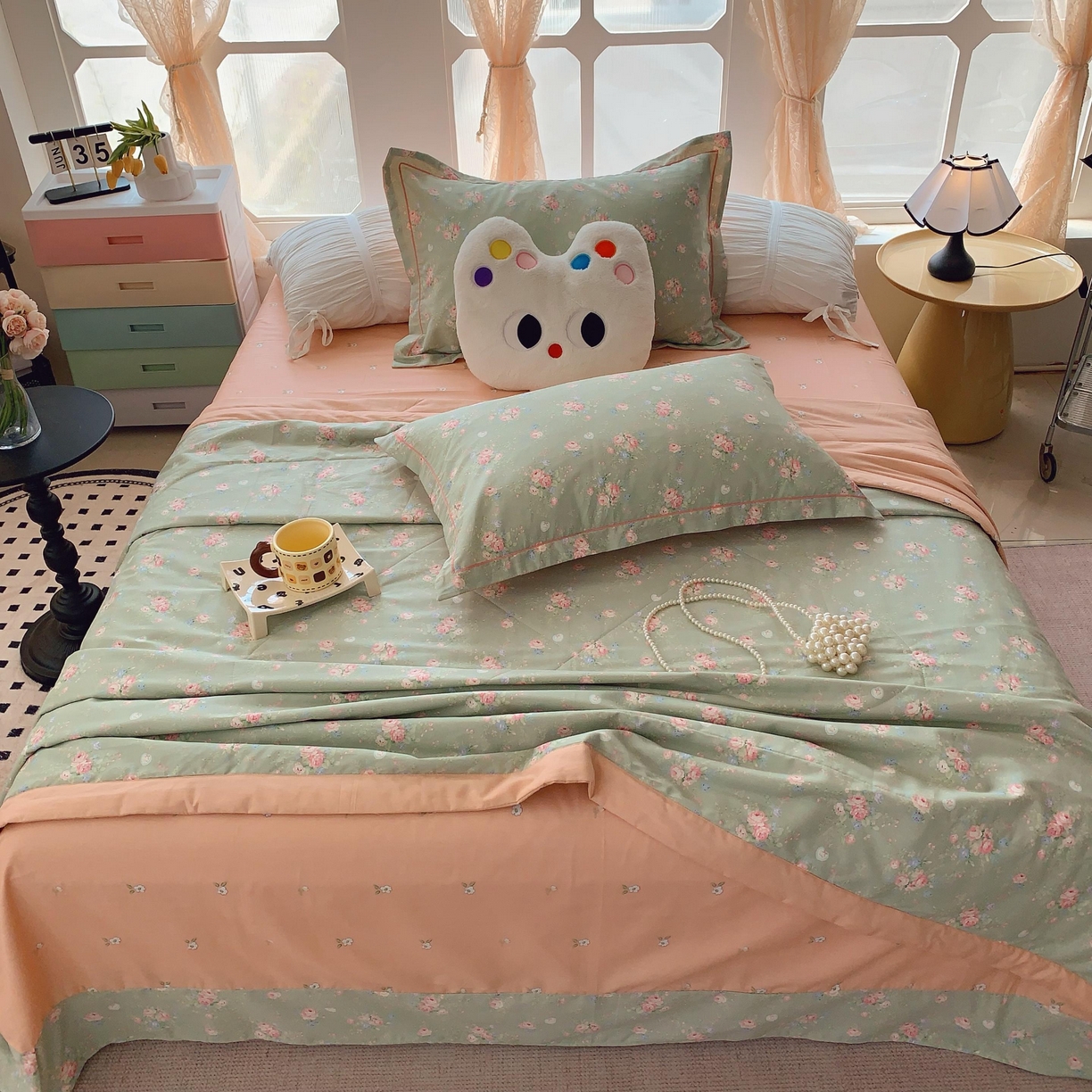 91家纺网 家纺一手货源 找家纺 莱豫家纺 2025春夏新款纯棉全棉夏被夏凉被四件套 莱茵茉莉