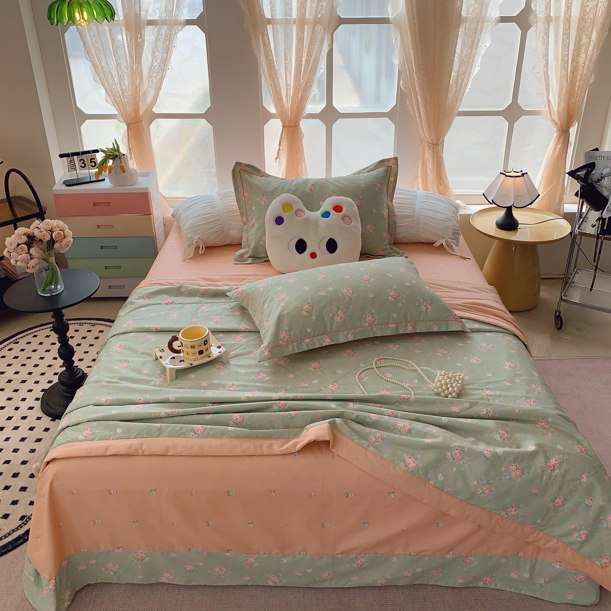 91家纺网 家纺一手货源 找家纺 莱豫家纺 2025春夏新款纯棉全棉夏被夏凉被四件套 莱茵茉莉