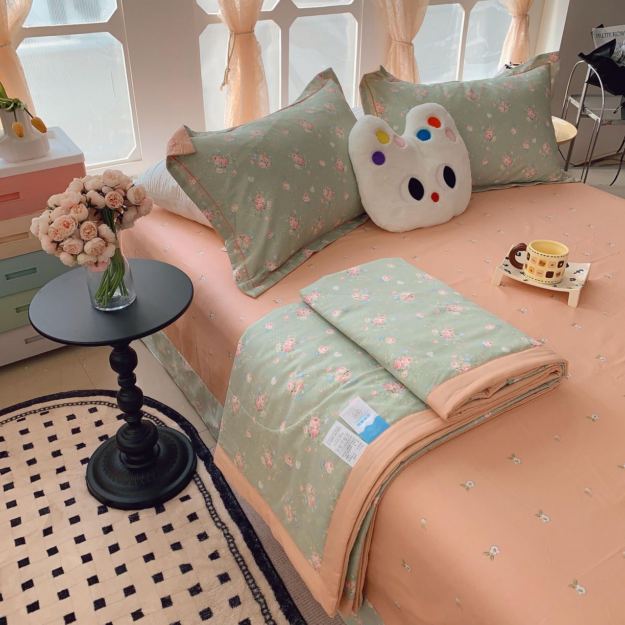 91家纺网 家纺一手货源 找家纺 莱豫家纺 2025春夏新款纯棉全棉夏被夏凉被四件套 莱茵茉莉