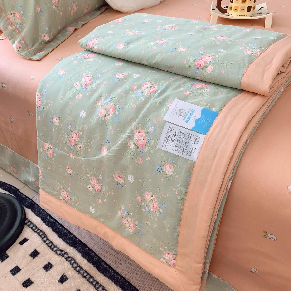 91家纺网 家纺一手货源 找家纺 莱豫家纺 2025春夏新款纯棉全棉夏被夏凉被四件套 莱茵茉莉