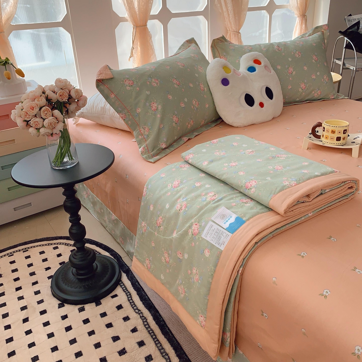 91家纺网 家纺一手货源 找家纺 莱豫家纺 2025春夏新款纯棉全棉夏被夏凉被四件套 莱茵茉莉