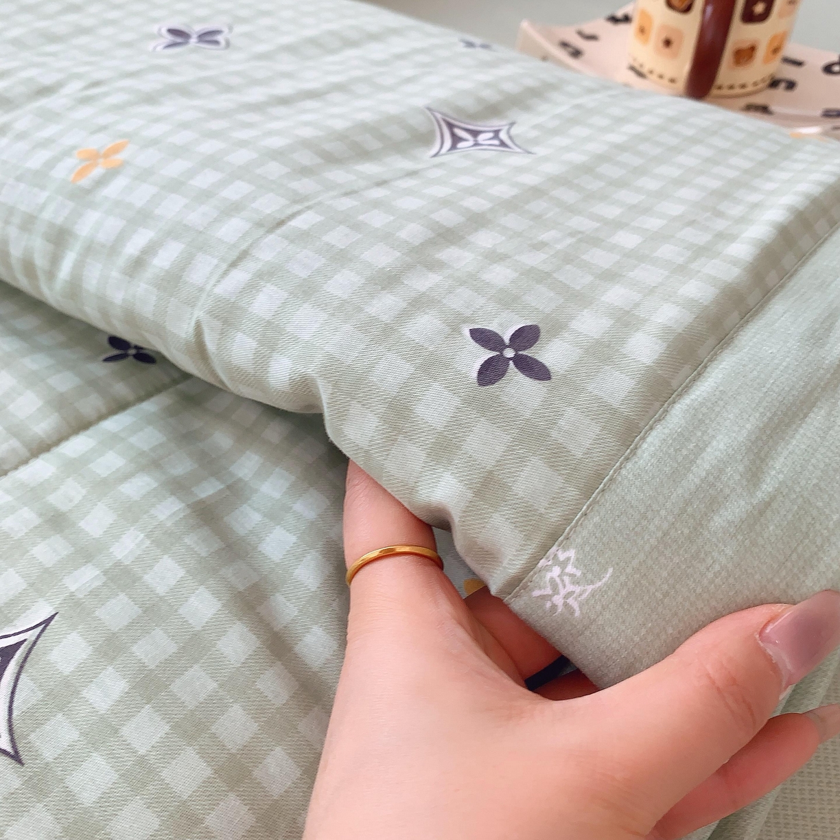 91家纺网 家纺一手货源 找家纺 莱豫家纺 2025春夏新款纯棉全棉夏被夏凉被四件套 摩卡