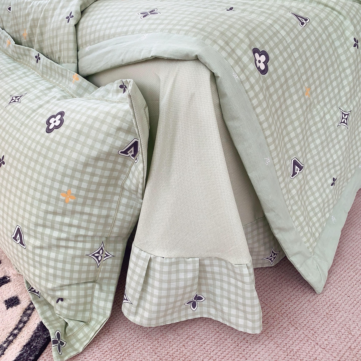 91家纺网 家纺一手货源 找家纺 莱豫家纺 2025春夏新款纯棉全棉夏被夏凉被四件套 摩卡