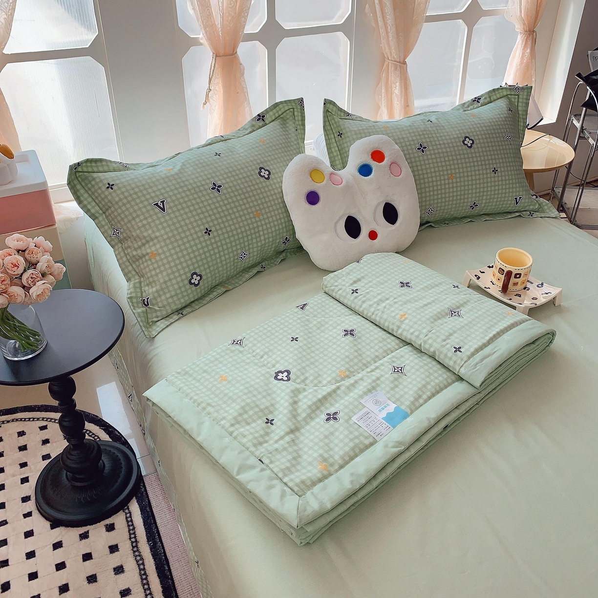 91家纺网 家纺一手货源 找家纺 莱豫家纺 2025春夏新款纯棉全棉夏被夏凉被四件套 摩卡