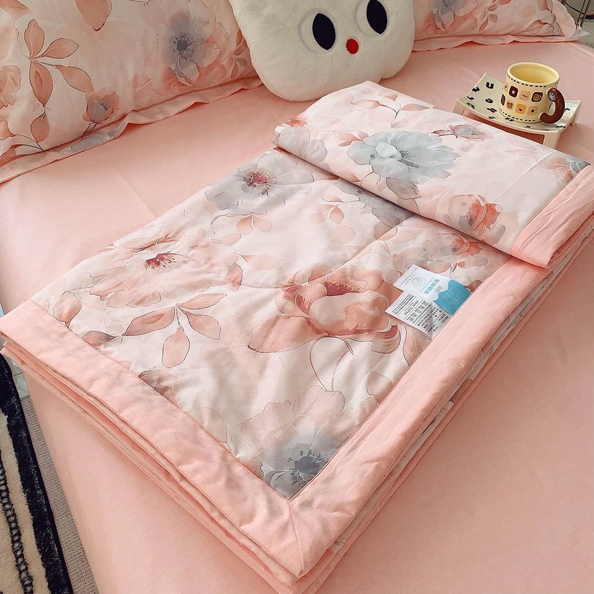 91家纺网 家纺一手货源 找家纺 莱豫家纺 2025春夏新款纯棉全棉夏被夏凉被四件套 墨染