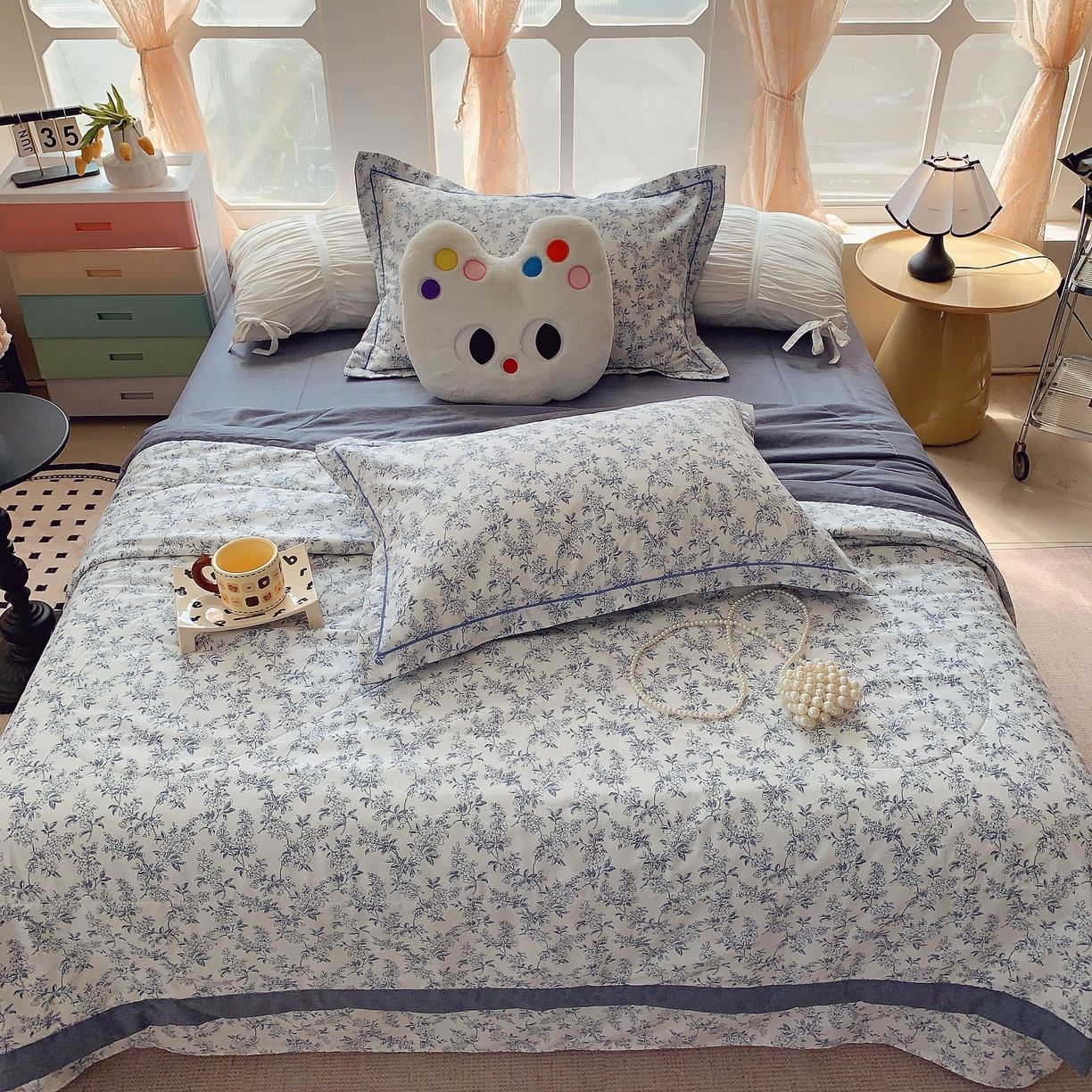 莱豫家纺 2025春夏新款纯棉全棉夏被夏凉被四件套 青花瓷