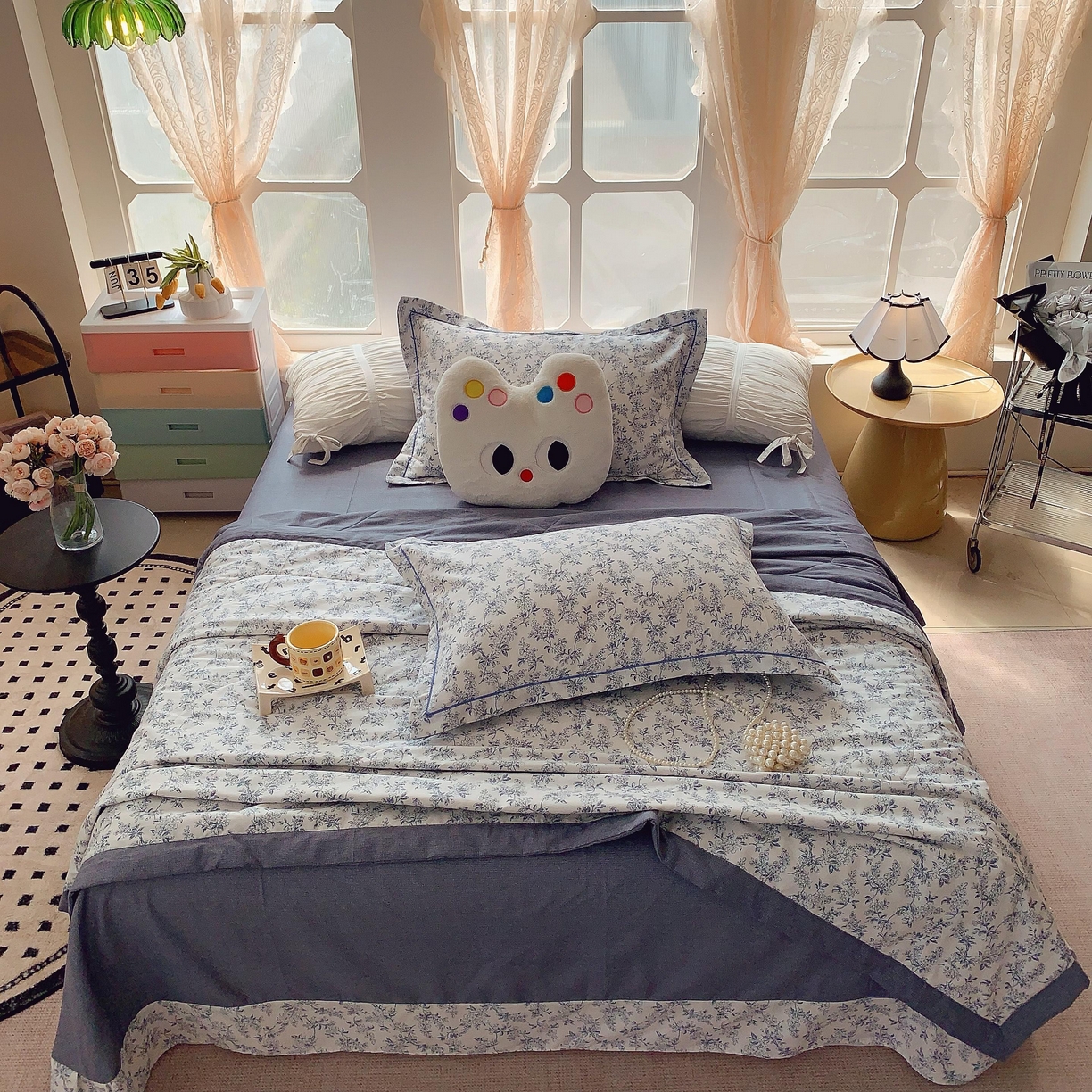 91家纺网 家纺一手货源 找家纺 莱豫家纺 2025春夏新款纯棉全棉夏被夏凉被四件套 青花瓷