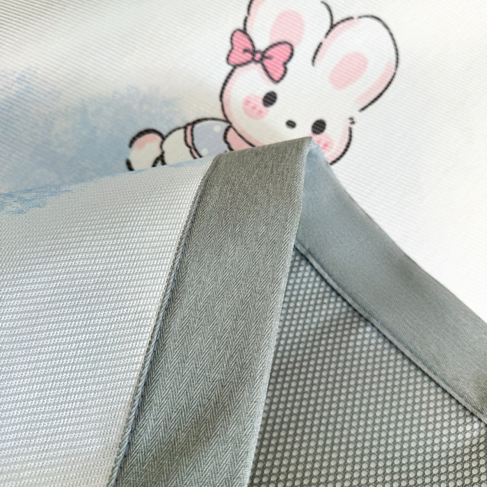 91家纺网 家纺一手货源 找家纺 LIFE.丽芙 2025春夏季新品数码印花冰藤凉席平铺冰丝凉席印花小清新绑带款三件套（风格二） 安妮兔