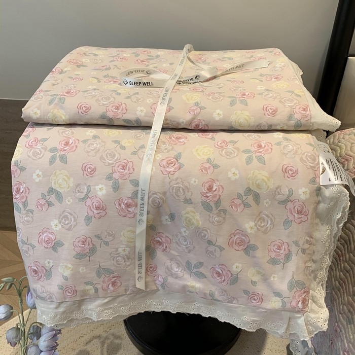 91家纺网 家纺一手货源 找家纺 （总）莱豫2025新款纯棉花边夏被床盖