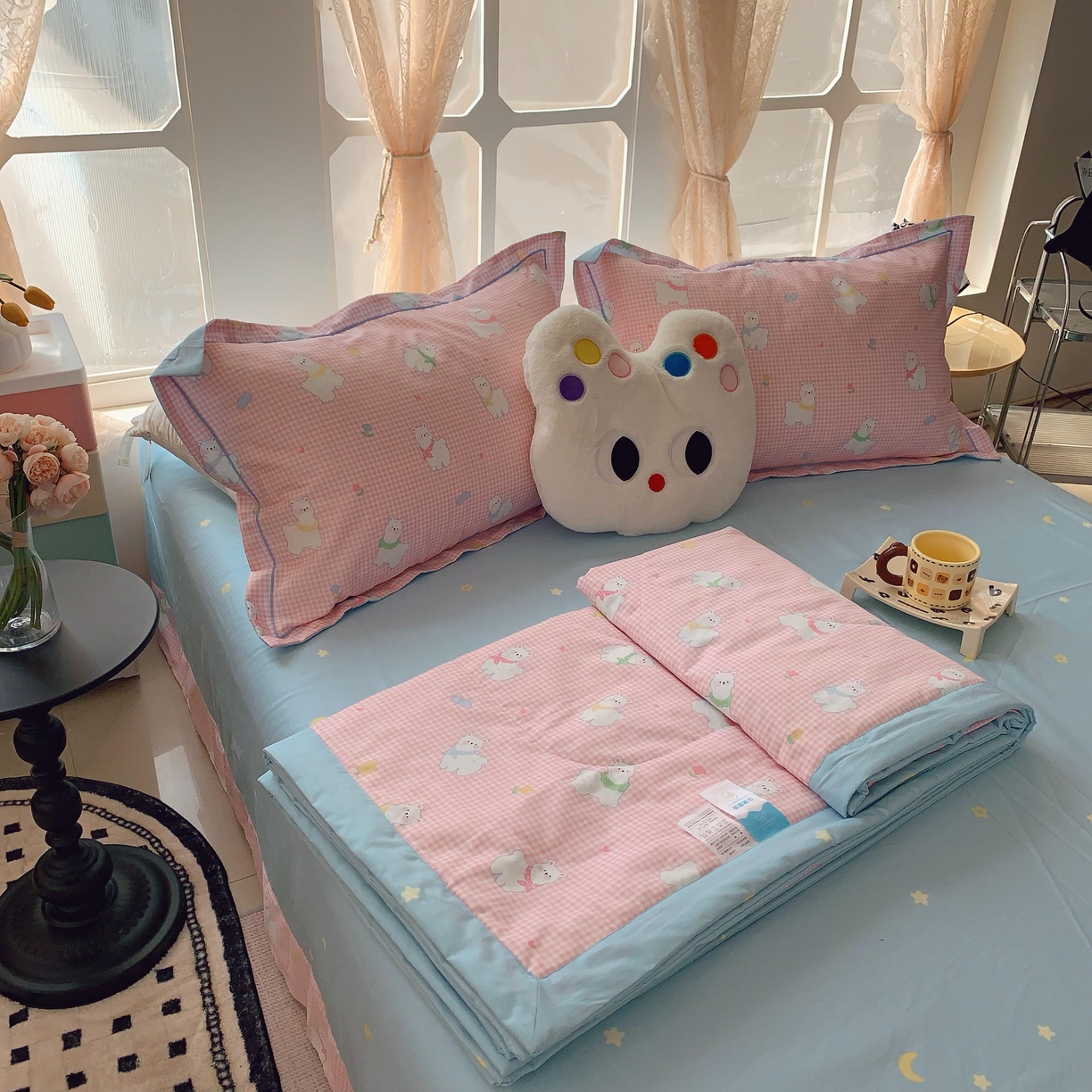 91家纺网 家纺一手货源 找家纺 莱豫家纺 2025春夏新款纯棉全棉夏被夏凉被四件套 小羊驼