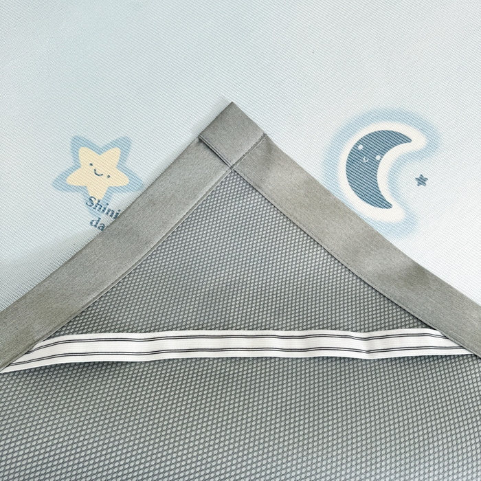 91家纺网 家纺一手货源 找家纺 LIFE.丽芙 2025春夏季新品数码印花冰藤凉席平铺冰丝凉席印花小清新绑带款三件套（风格二） 星辰