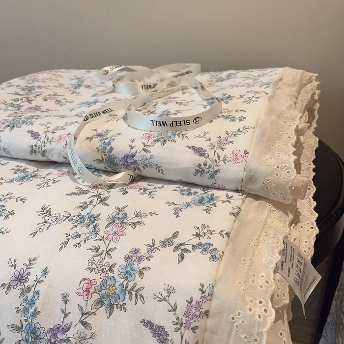 91家纺网 家纺一手货源 找家纺 莱豫2025新款纯棉花边夏被床盖 夏梦-夏被